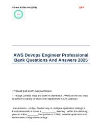 AWS Devops Engineer Professional Bank Questions And Answers 2025