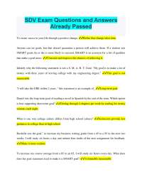 Exam Questions and Answers for SDV: A Guide to Success in College