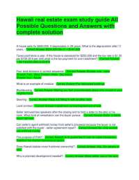 Hawaii Real Estate Exam Study Guide: Questions and Answers