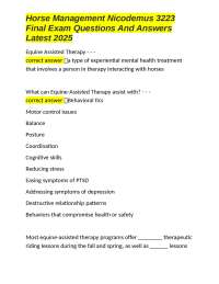 Horse Management Final Exam: Therapy, Dentistry, Nutrition & More