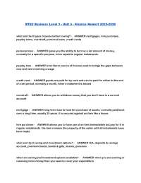 BTEC Business Level 3: Finance Guide - Borrowing, Saving, Investing, & Insurance
