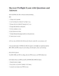 Skywest Preflight Exam with Questions and Answers