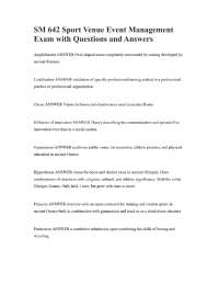 SM 642 Sport Venue Event Management Exam with Questions and Answers