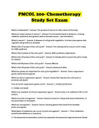 PMCOL 200- Chemotherapy Study Set Exam
