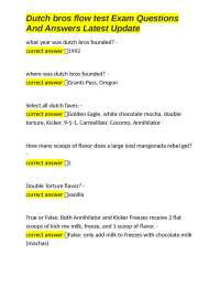 Dutch Bros Flow Test Exam Questions and Answers
