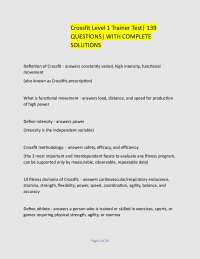 Crossfit Level 1 Trainer Test: Questions and Solutions