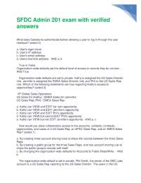 SFDC Admin 201 exam with verified answers graded A+