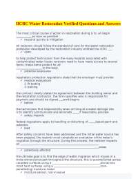 IICRC Water Restoration Verified Questions and Answers