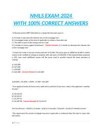 NMLS Exam 2024: Multiple Choice Questions and Answers
