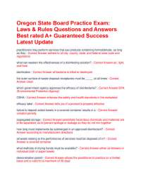 Oregon State Board Practice Exam: Laws & Rules Questions and Answers