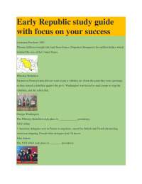 Early Republic Study Guide: Key Events and Figures