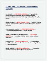 Bio 1107 Exam 2: Cell Structure and Function