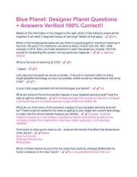 Blue Planet: Designer Planet - Climate Change Simulation Questions and Answers