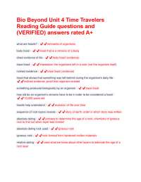 Bio Beyond Unit 4 Time Travelers: Reading Guide Questions and Answers