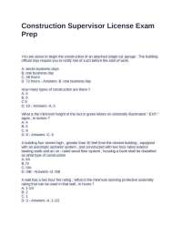 Construction Supervisor License Exam Prep: Questions and Answers
