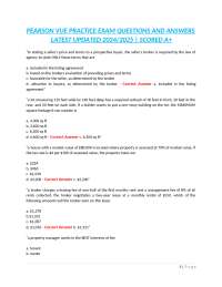 Real Estate Practice Exam Questions and Answers
