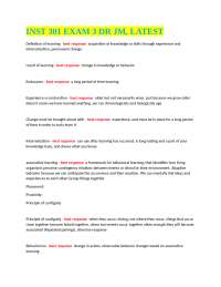 INST 301 Exam 3: Learning Theories and Principles