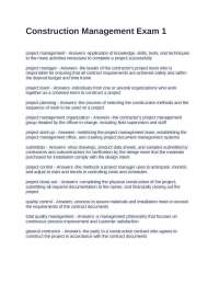 Construction Management Exam 1 Questions With 100% Correct Answers
