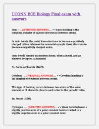 UCONN ECE Biology Final exam with answers