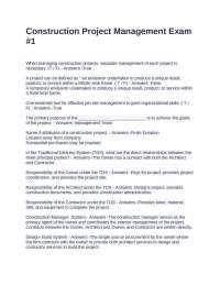 Construction Project Management Exam Questions and 100% Correct Answers