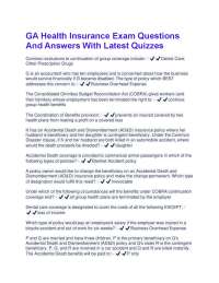 Health Insurance Exam Questions and Answers