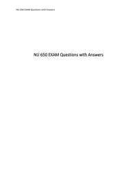 NU 650 EXAM Questions with Answers! 100% CORRECT ANSWERS