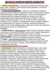 Ustroje państw współczesnych - notatki