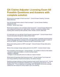 GA Claims Adjuster Licensing Exam: Questions and Answers