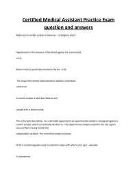 Certified Medical Assistant Practice Exam: Questions and Answers