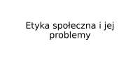 Etyka społeczna problemy