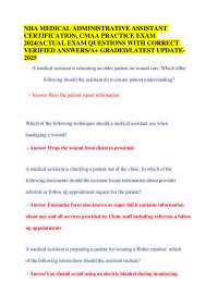 NHA Medical Administrative Assistant Certification (CMAA) Practice Exam 2024