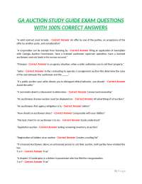 Georgia Auction Study Guide: Exam Questions and Answers