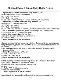 Clinical Medicine Exam 3 Quick Study Guide Review