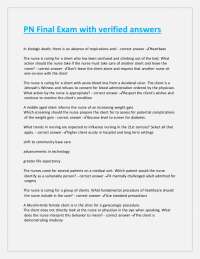 PN Final Exam with verified answers