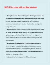 REX-PN 4 Exam with Verified Solutions: Nursing Practice Questions and Answers