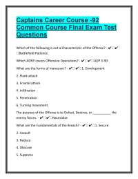 Captains Career Course -92 Common Course Final Exam Test Questions With Correct Answers