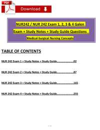 NUR 242 Med-Surg Exam 1, 2, 3 & 4: ALL IN ONE + Study Notes + Study Guide (2025/2026)