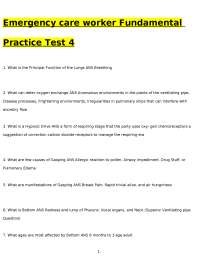 Emergency Care Worker Fundamental Practice Test 4: Questions and Answers