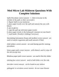 Microbiology Lab Midterm Questions and Answers