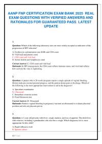 AANP FNP CERTIFICATION EXAM BANK 2025 REAL  EXAM QUESTIONS WITH VERIFIED ANSWERS AND RATIO