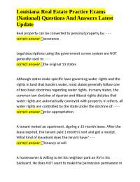 Louisiana Real Estate Practice Exams (National) Questions and Answers
