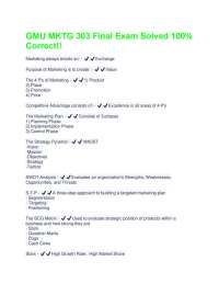 Marketing 303 Final Exam Solved: Key Concepts and Strategies