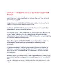 ECON 201 Exam 1 Study Guide: Key Concepts and Practice Questions