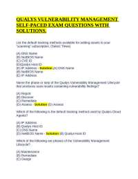Qualys Vulnerability Management Self-Paced Exam Questions with Solutions
