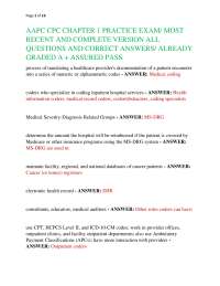AAPC CPC Chapter 1 Practice Exam: Medical Coding Fundamentals