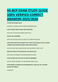 HS-BCP EXAM STUDY GUIDE 100% VERIFIED CORRECT  ANSWERS 2025/2026
