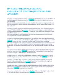 RN Adult Medical Surgical Frequently Tested Questions and Answers