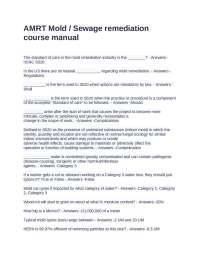 Mold Remediation Course Manual: Questions and Answers