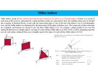 Miller indices and structure