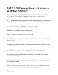 AAPC CPC Exam Questions and Answers 2024/2025